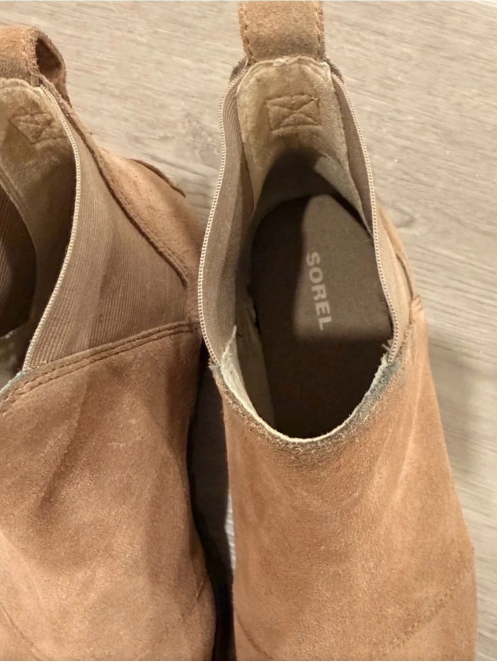 Sorel Suede Chelsea Booties in Tan